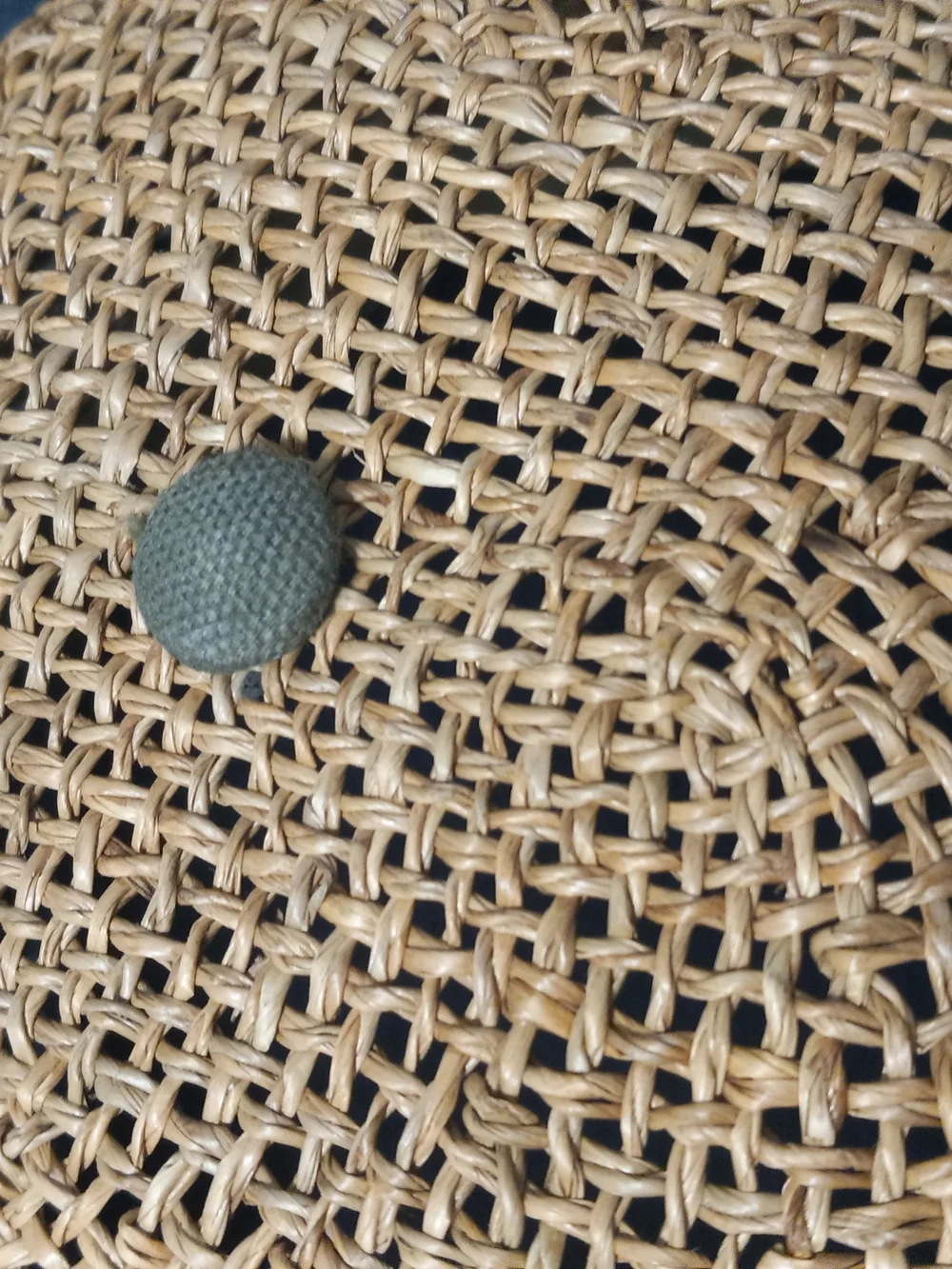 Woven Straw-Style Cap with Olive Visor